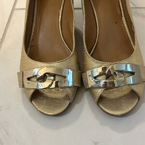 Nine West peep toe wedges